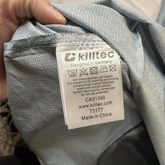 Killtec Shirt Men’s XL Blue Print Button Up Short Sleeve Outdoor - Picture 7 of 10